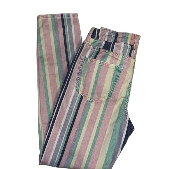BDG Urban Outfitters Rainbow Stripe High Rise Mom Jean Sz 26 - Picture 10 of 12